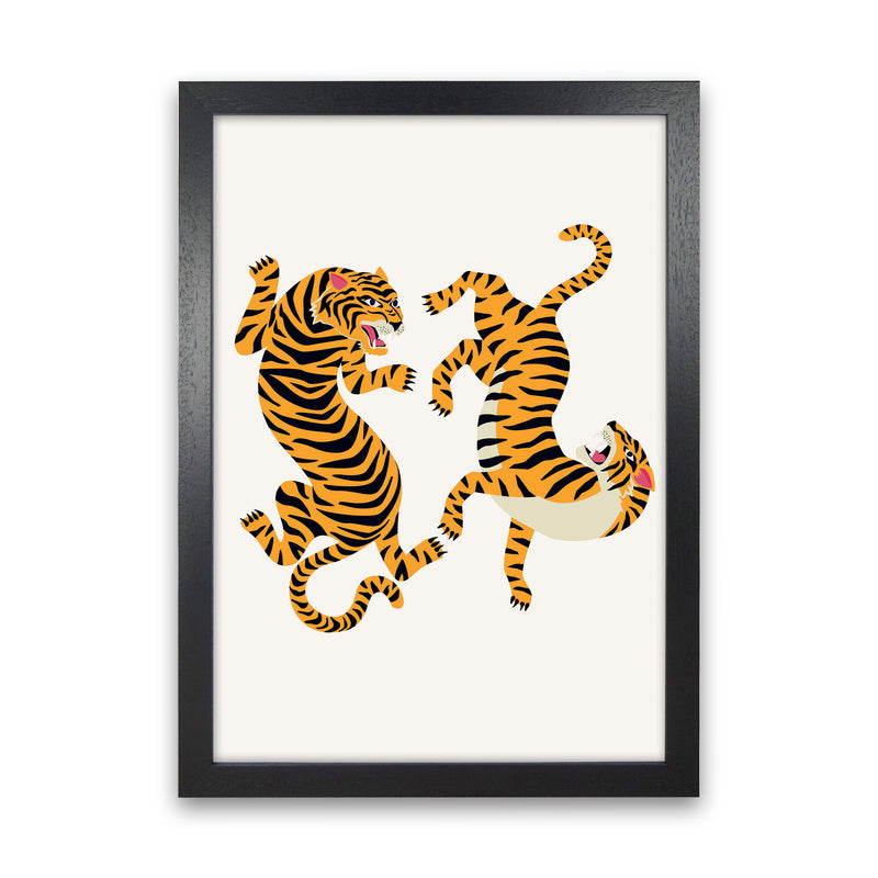 Two Tigers Art Print by Jason Stanley Black Grain