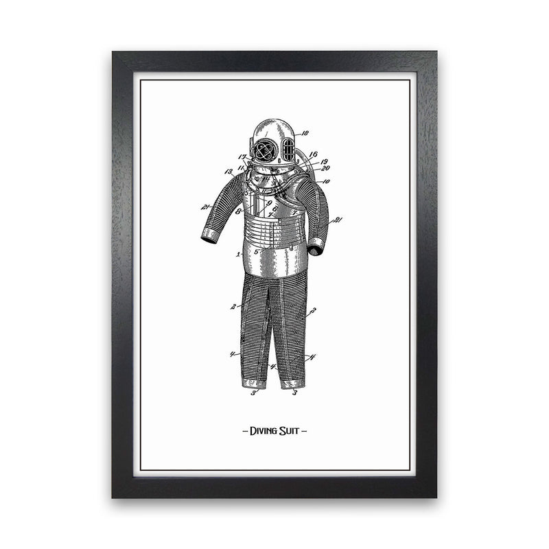 Diving Suit Art Print by Jason Stanley Black Grain