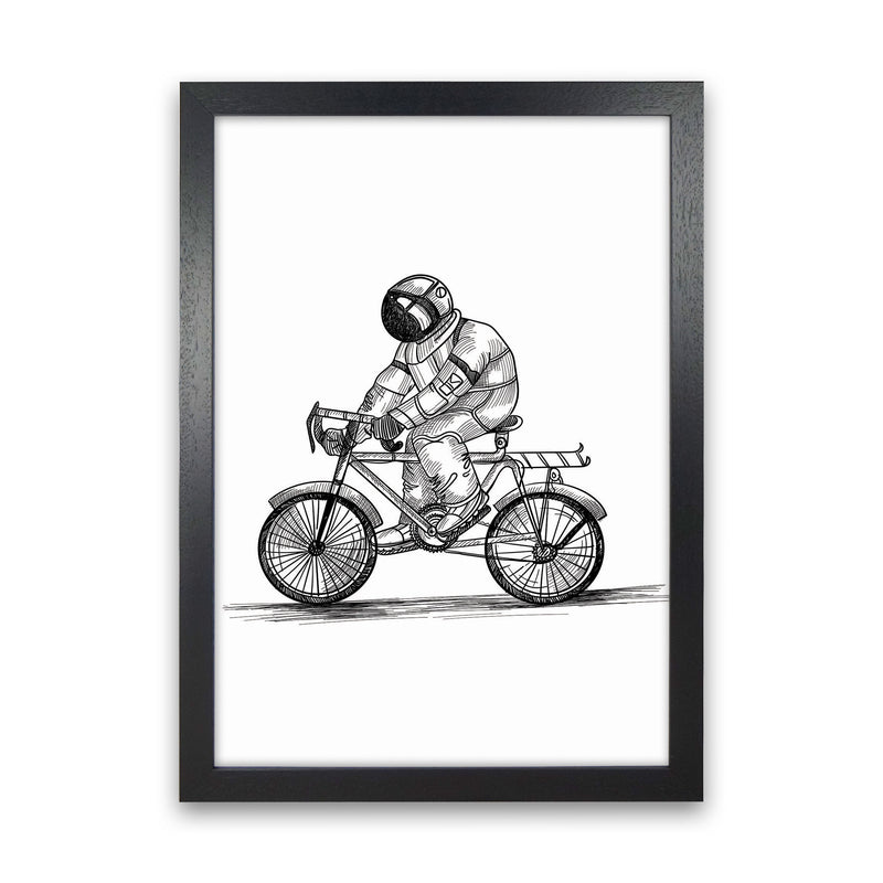 Astrobiker Art Print by Jason Stanley Black Grain