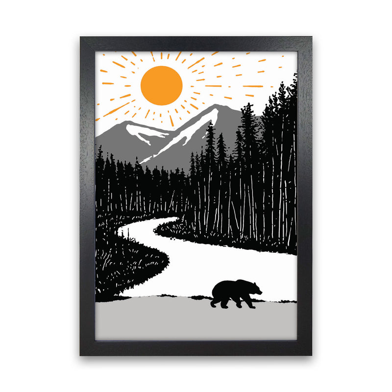 Bear By The River Art Print by Jason Stanley Black Grain