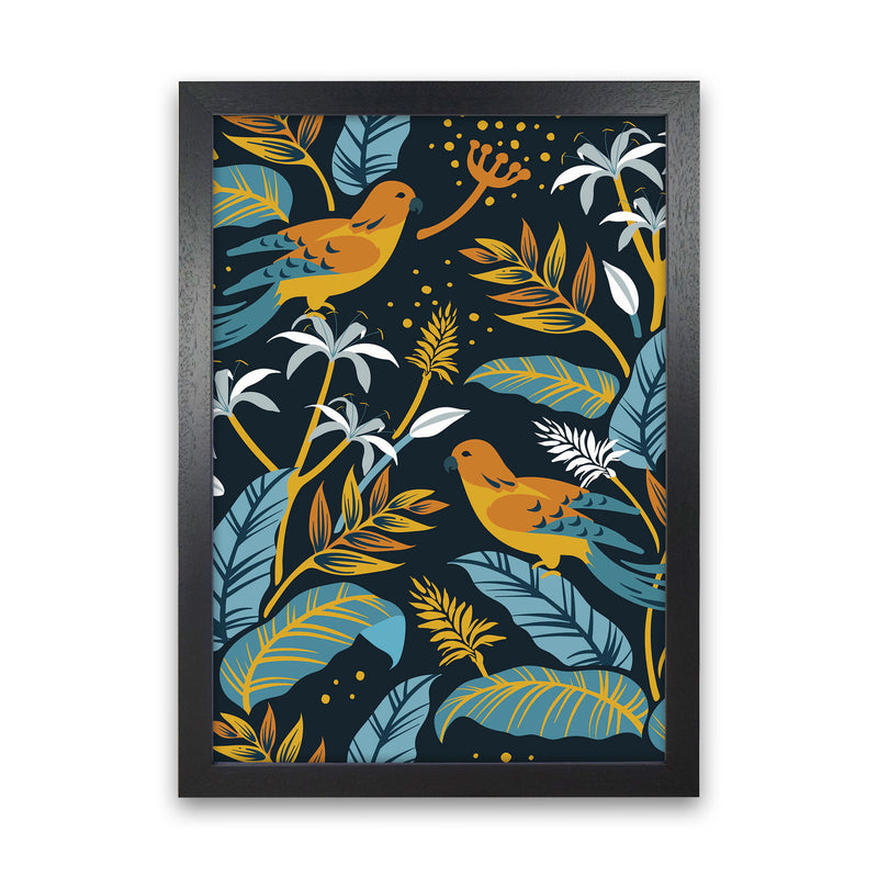 Birds And Plants Art Print by Jason Stanley Black Grain