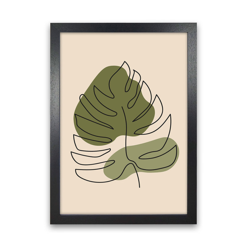 Abstract One Line Leaf Drawing II Art Print by Jason Stanley Black Grain