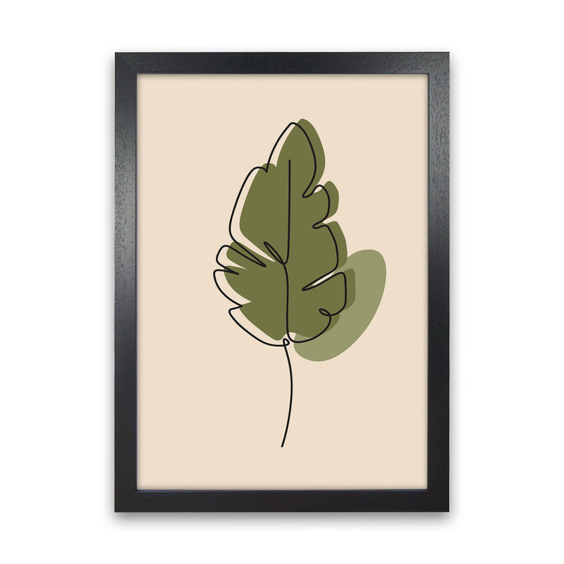 Abstract One Line Leaf Drawing III Art Print by Jason Stanley Black Grain