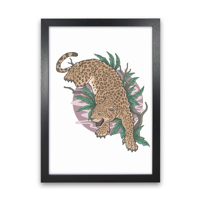 Wild Leopard Art Print by Jason Stanley Black Grain