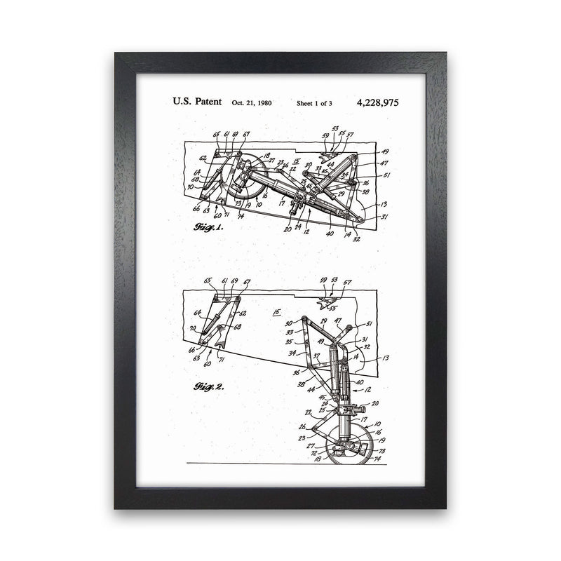Airplane Landing Gear Patent Art Print by Jason Stanley Black Grain
