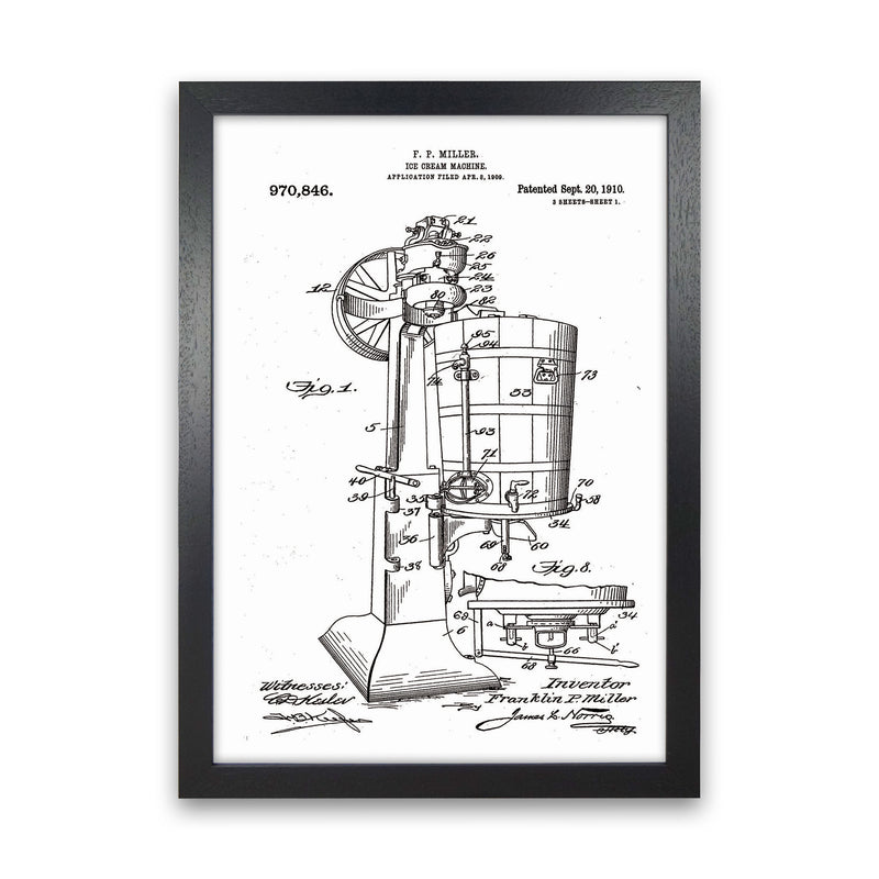 Ice Cream Machine Patent Art Print by Jason Stanley Black Grain