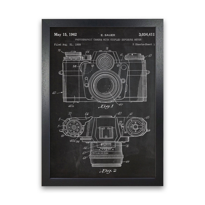 Vintage Camera Patent Art Print by Jason Stanley Black Grain