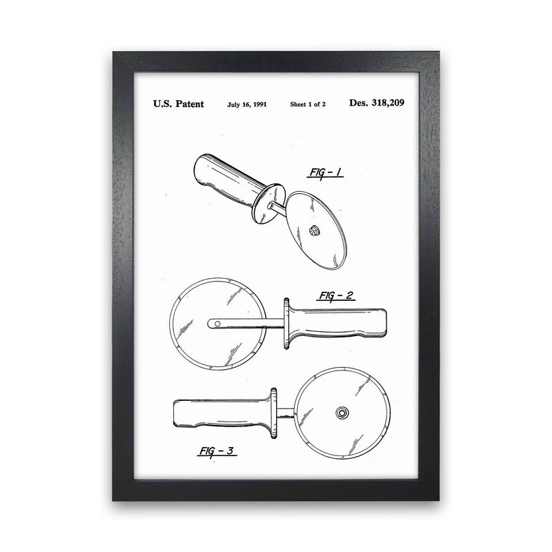 Pizza Cutter Patent Art Print by Jason Stanley Black Grain