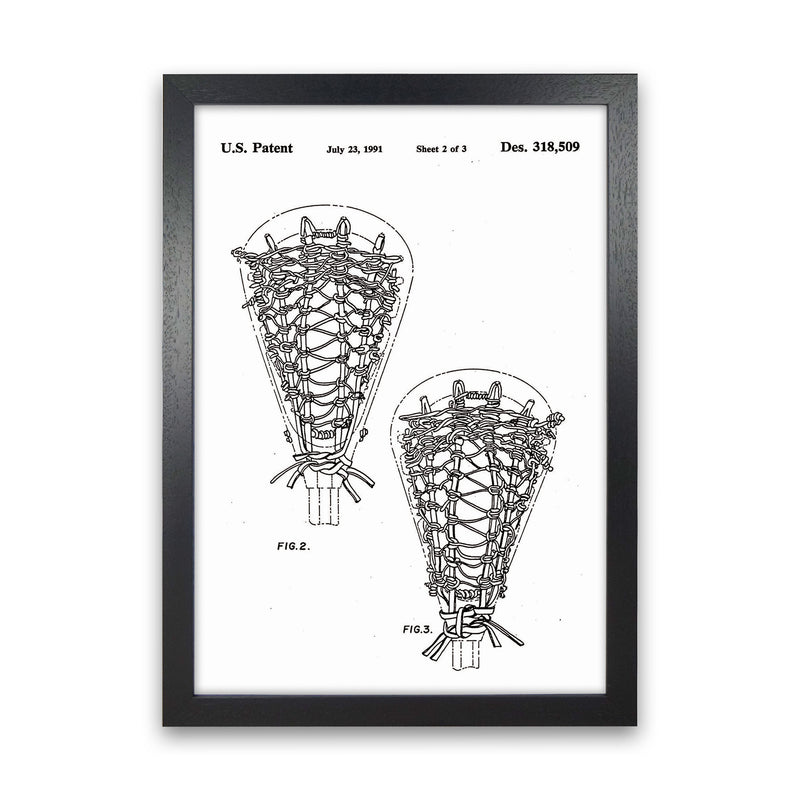 Lacross Stick Patent Art Print by Jason Stanley Black Grain