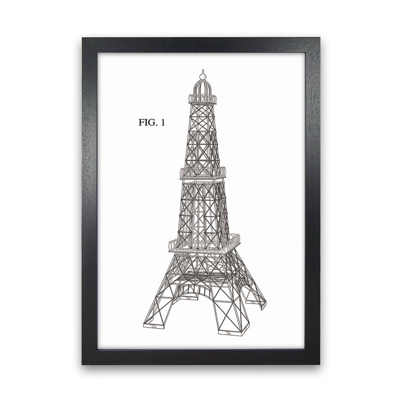 Eiffel Tower Patent Art Print by Jason Stanley Black Grain