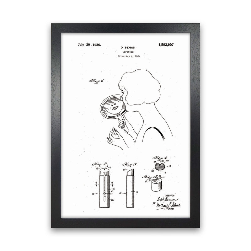 Lipstick Patent Art Print by Jason Stanley Black Grain