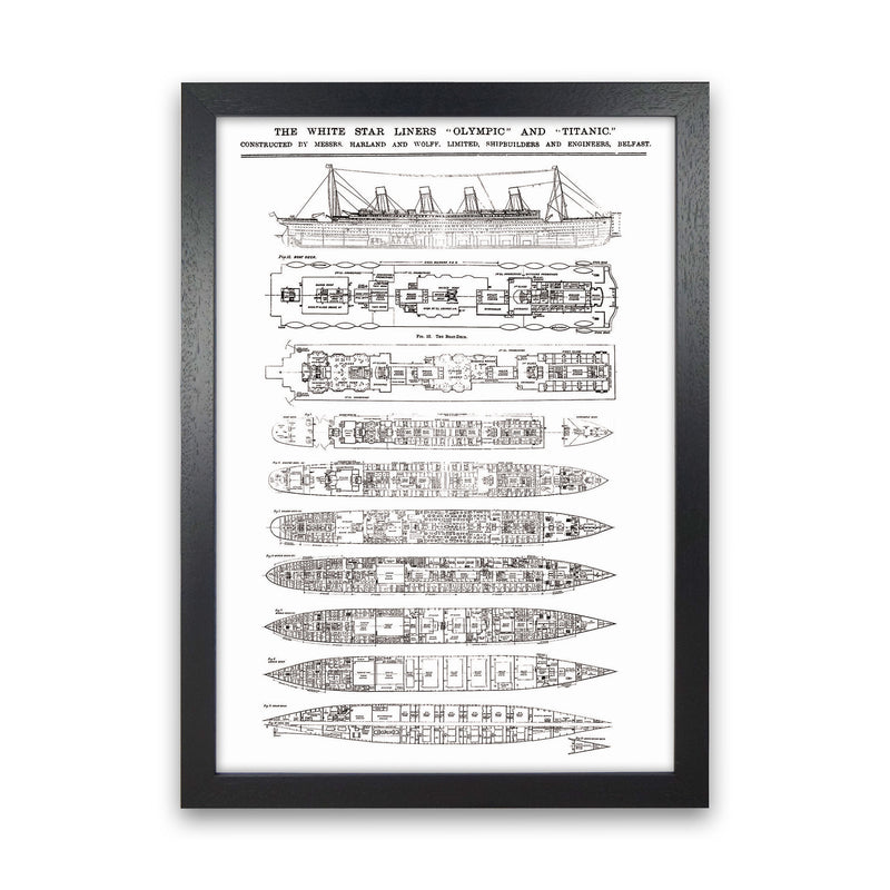 Titanic Patent Art Print by Jason Stanley Black Grain