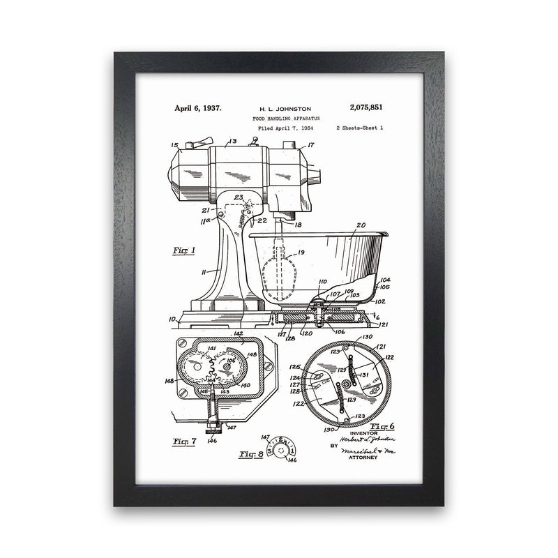 Mixer Patent Art Print by Jason Stanley Black Grain