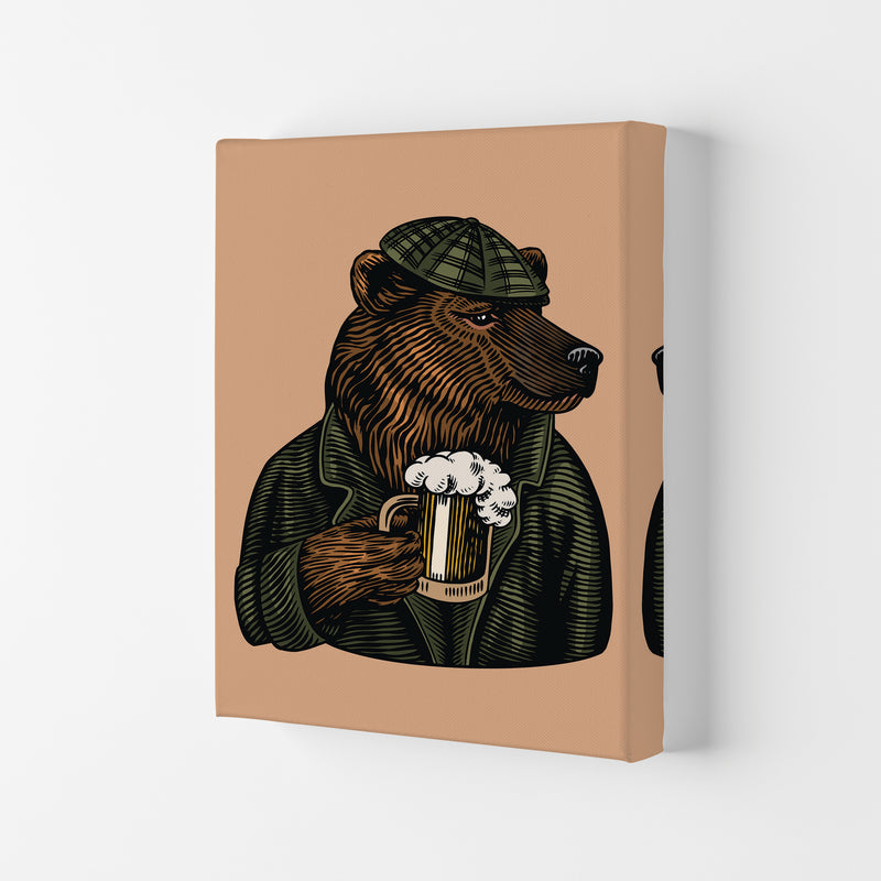 Frosty The Bear With A Frosty Beer Art Print by Jason Stanley Canvas