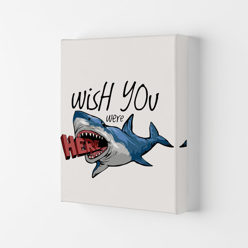 Wish You Were Here Shark Art Print by Jason Stanley Canvas