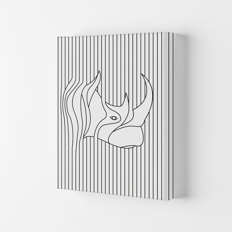 Line Drawing Rhino Art Print by Jason Stanley Canvas