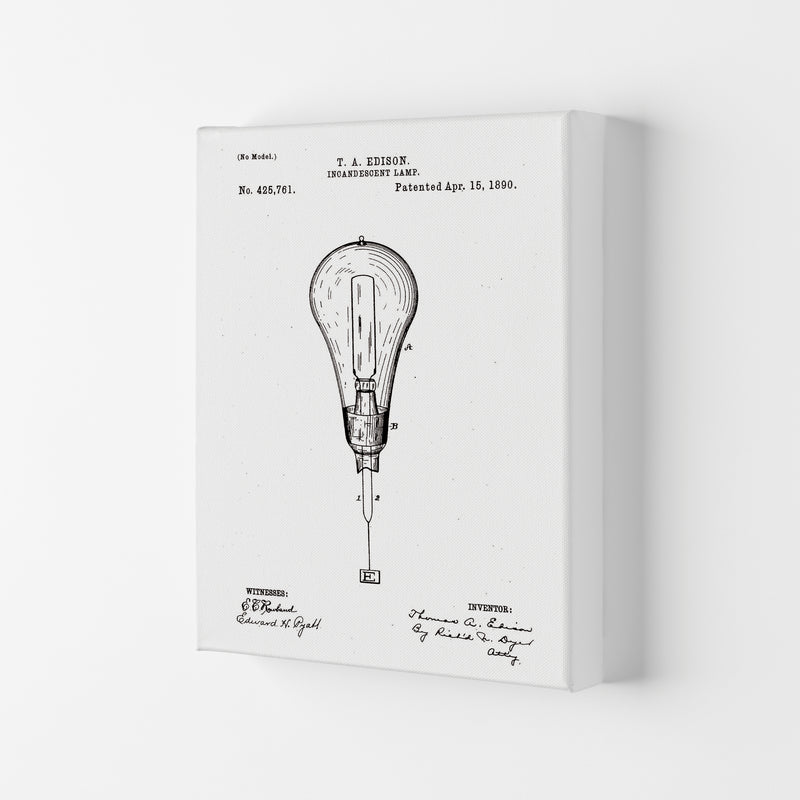 Incandescent Light Bulb Patent Art Print by Jason Stanley Canvas