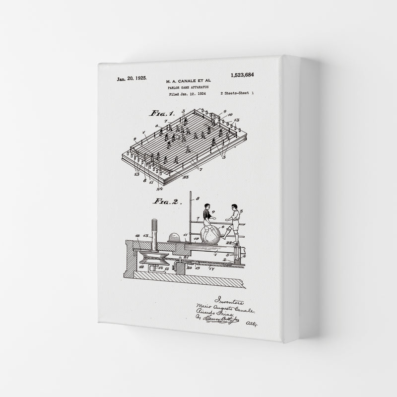 Vintage Foos Ball Table Patent Art Print by Jason Stanley Canvas