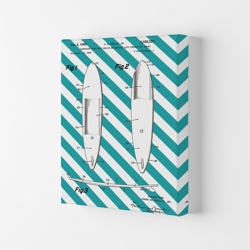 Surfboard Patent Side Stripe Art Print by Jason Stanley Canvas