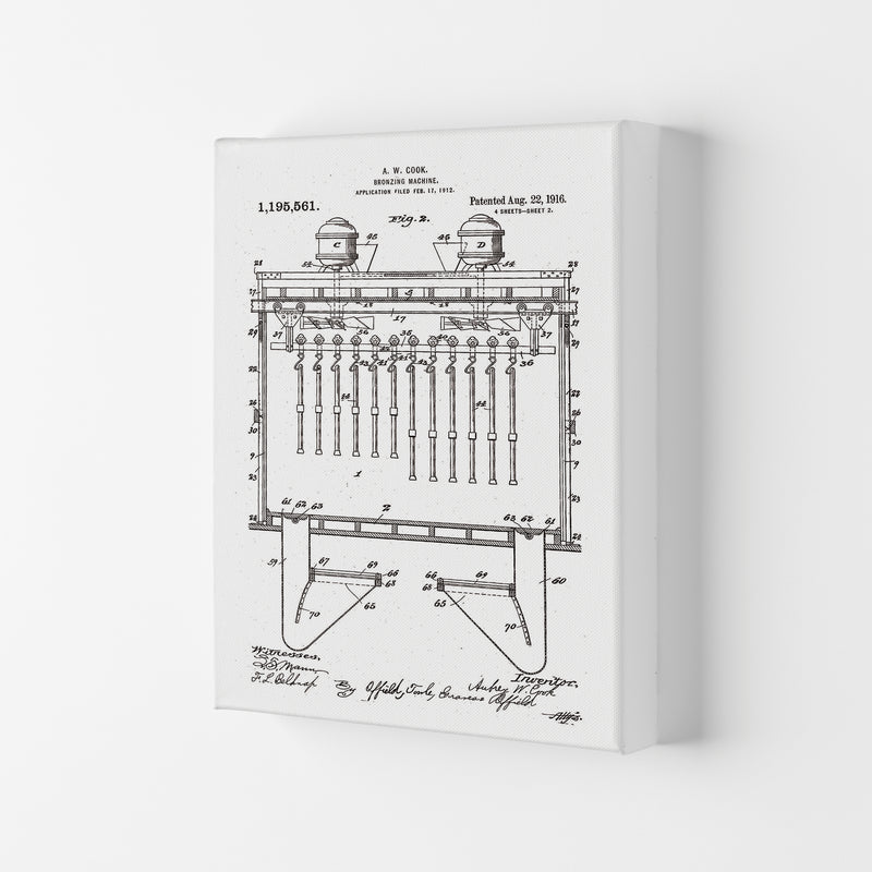 Bronzing Machine Patent Art Print by Jason Stanley Canvas