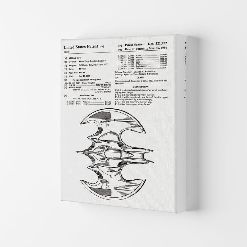 Batwing Patent Side View Art Print by Jason Stanley Canvas