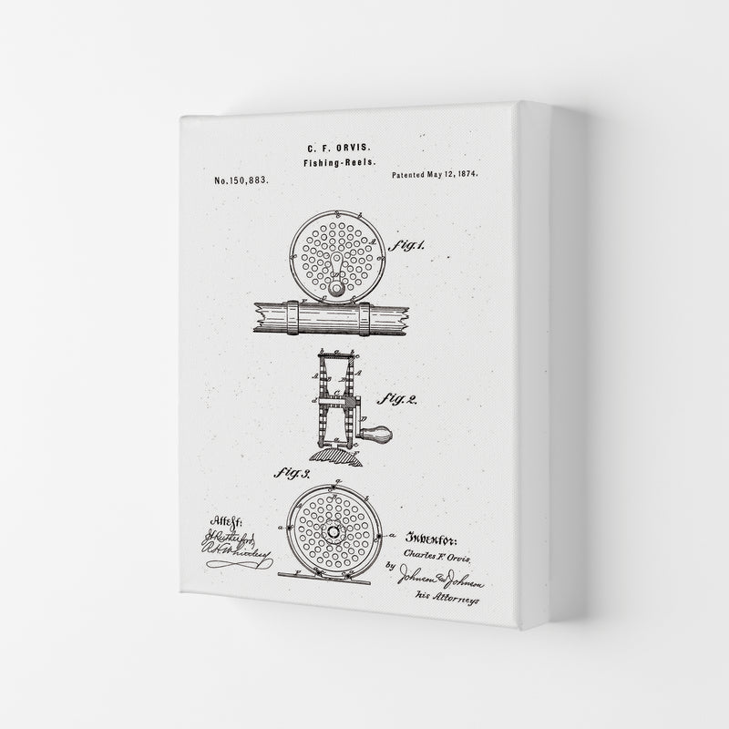 Fly Fishing Reel Patent Art Print by Jason Stanley Canvas
