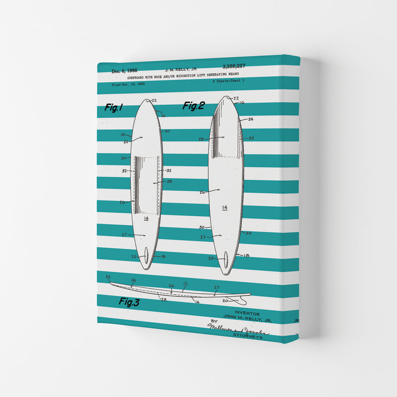 Surfboard Patent Stripe Art Print by Jason Stanley Canvas