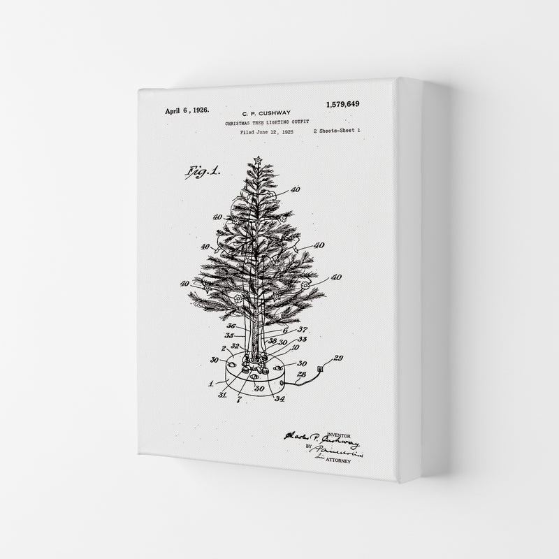 Christmas Tree Patent Art Print by Jason Stanley Canvas