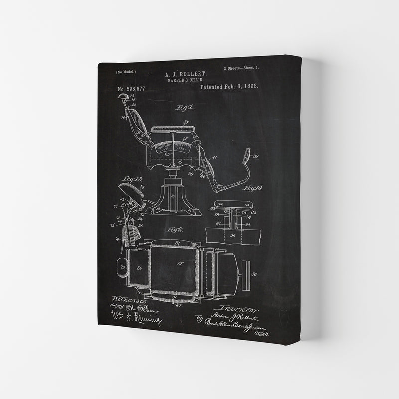 Barber's Chair Patent Art Print by Jason Stanley Canvas