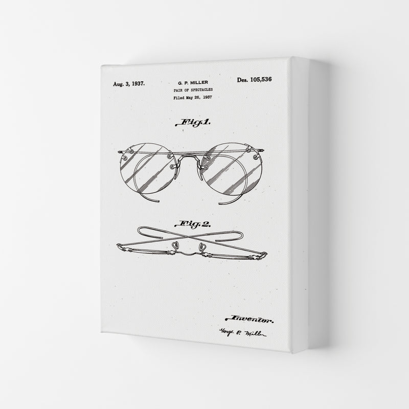 Spectacles Patent Art Print by Jason Stanley Canvas
