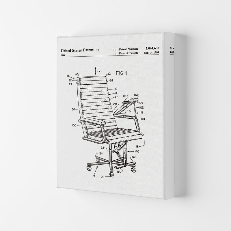 Desk Chair Patent Art Print by Jason Stanley Canvas