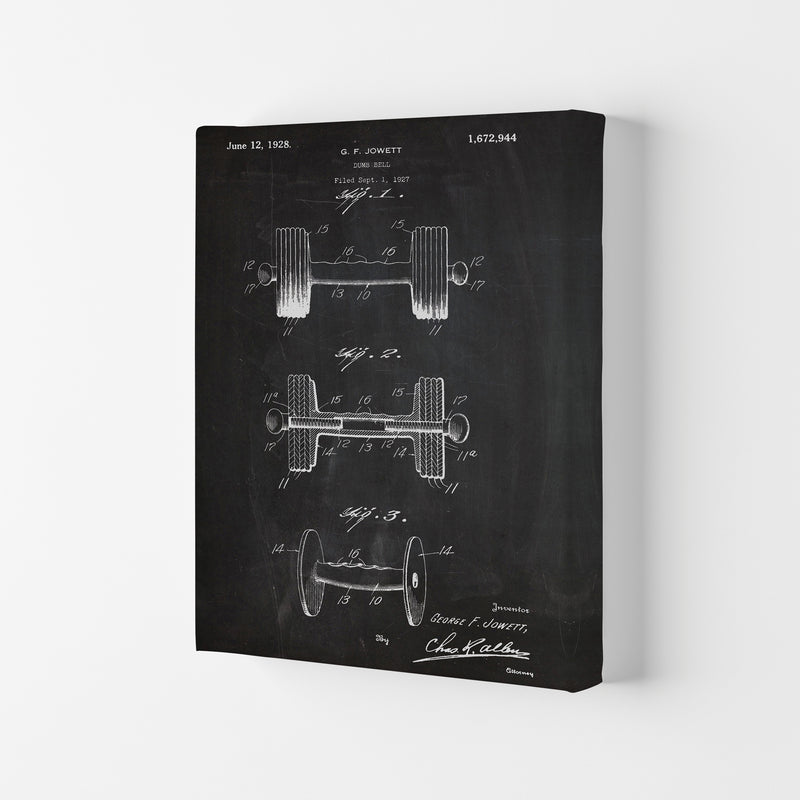 Dumbbell Patent Art Print by Jason Stanley Canvas