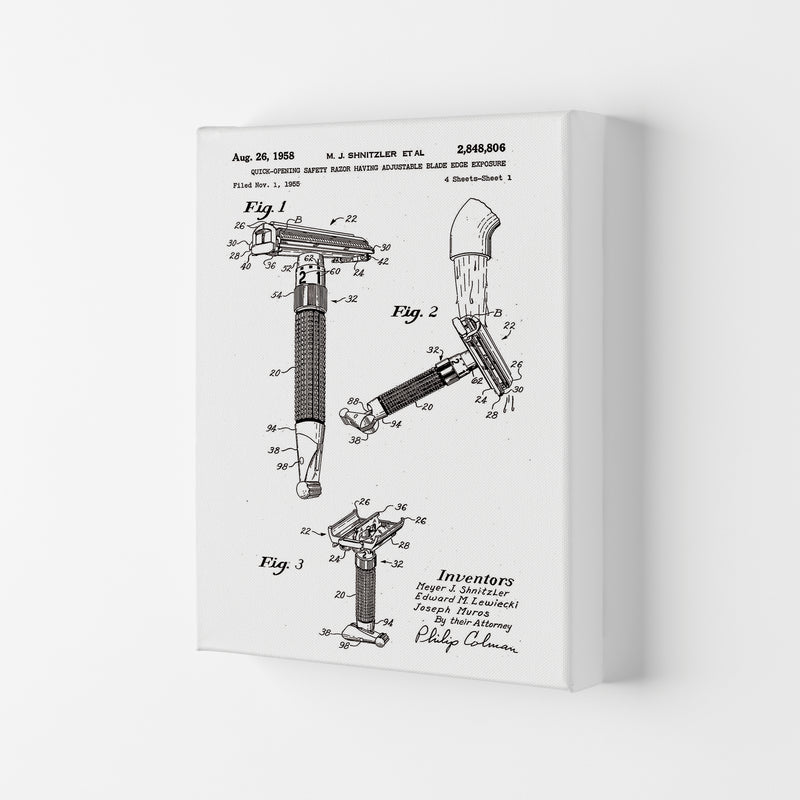 Razor Patent 2 Art Print by Jason Stanley Canvas