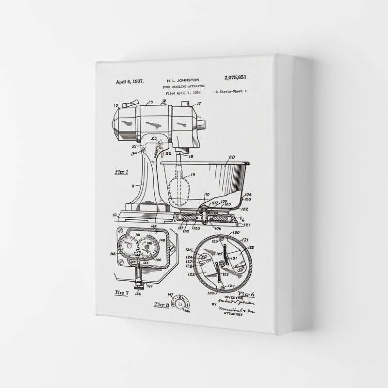 Mixer Patent Art Print by Jason Stanley Canvas