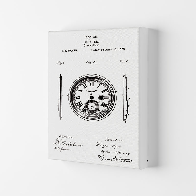 Clock Patent Art Print by Jason Stanley Canvas