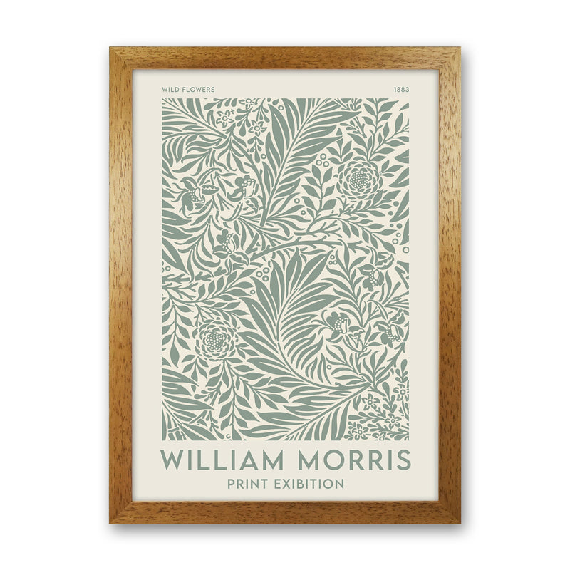 William Morris- Green Wild Flowers Art Print by Jason Stanley Oak Grain
