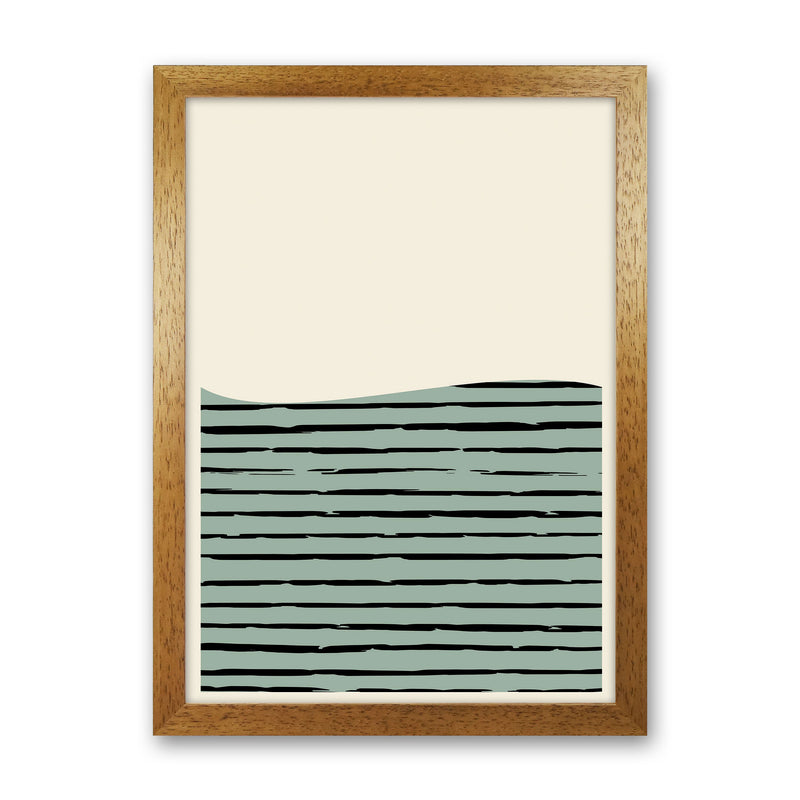 Green Minimal Midcentury Art Print by Jason Stanley Oak Grain