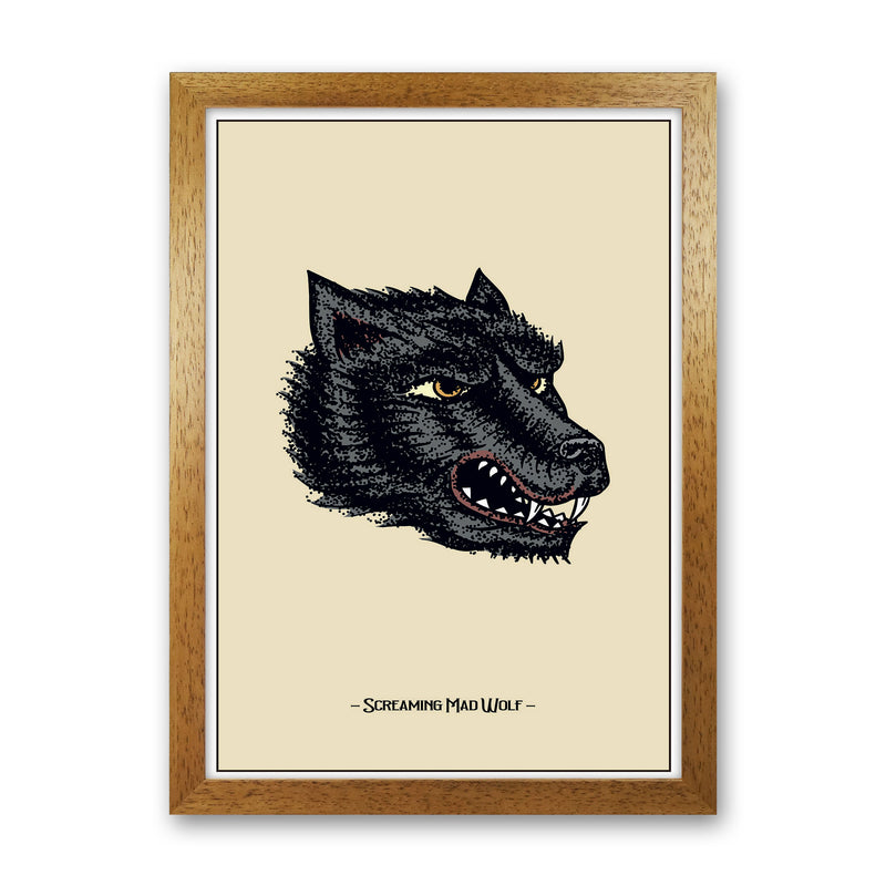Screaming Mad Wolf Art Print by Jason Stanley Oak Grain