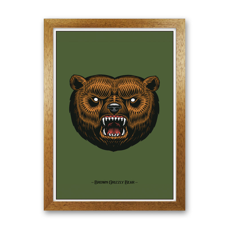 Brown Grizzly Bear Art Print by Jason Stanley Oak Grain