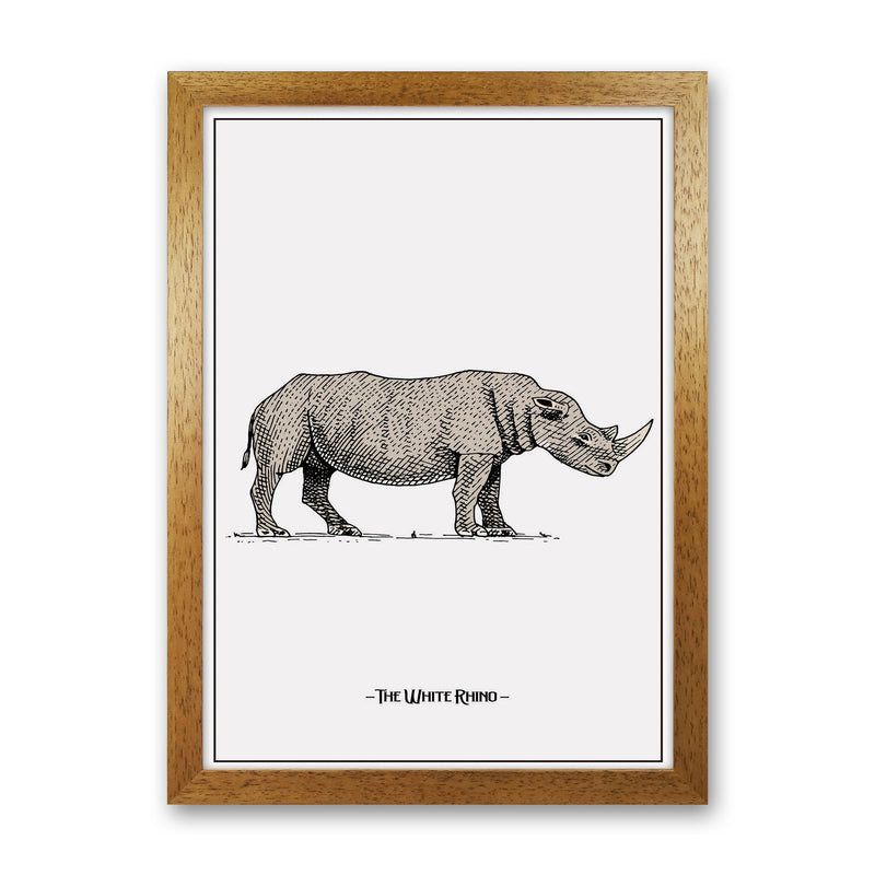 The White Rhino Art Print by Jason Stanley Oak Grain