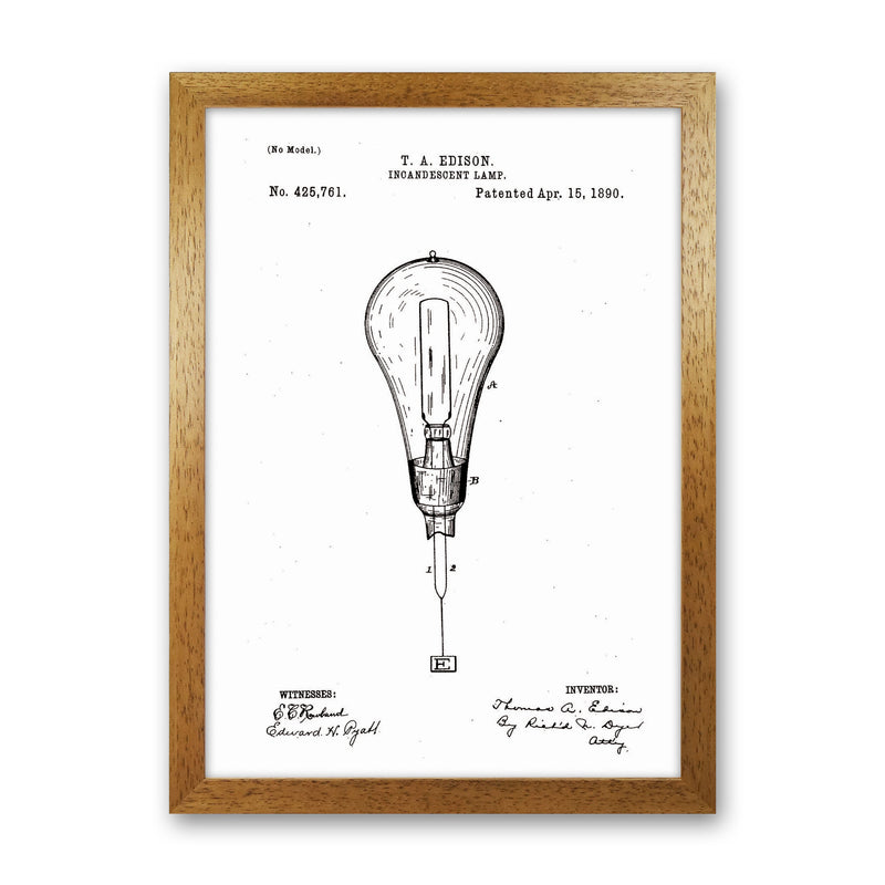 Incandescent Light Bulb Patent Art Print by Jason Stanley Oak Grain