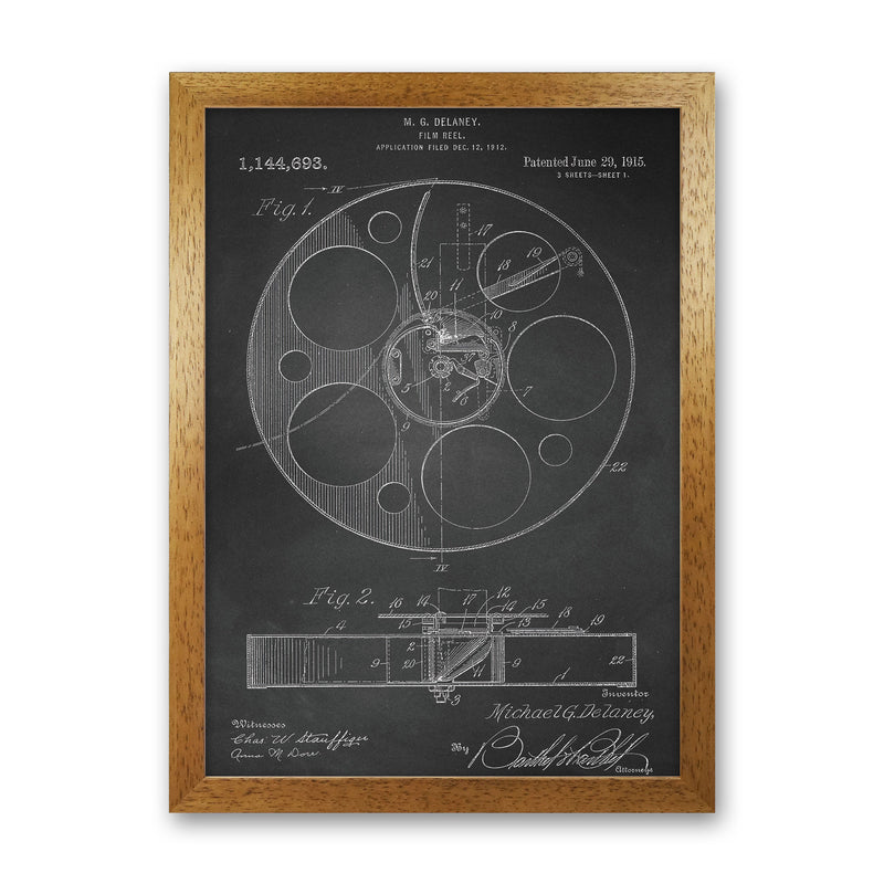 Film Reel Patent-Chalkboard Art Print by Jason Stanley Oak Grain