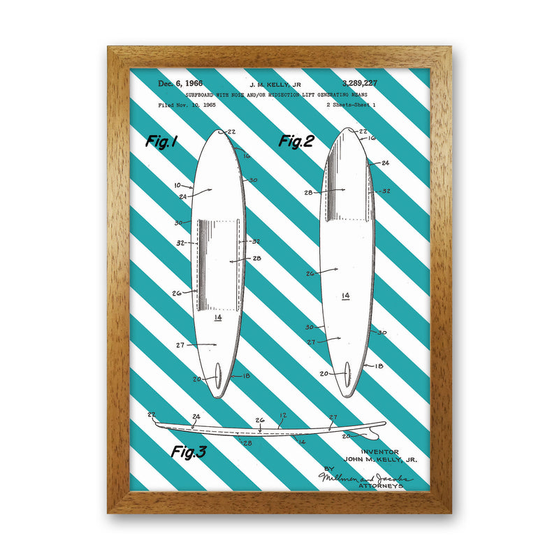 Surfboard Patent Side Stripe Art Print by Jason Stanley Oak Grain