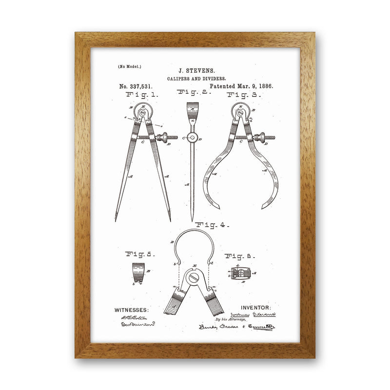 Calipers And Dividers Patent Art Print by Jason Stanley Oak Grain
