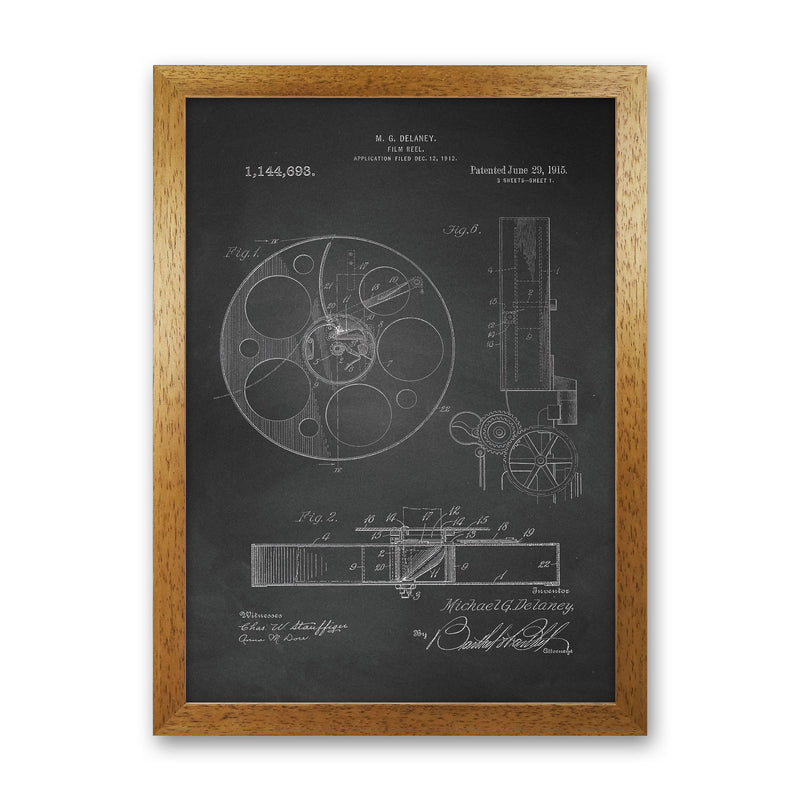 Film Reel Patent 2-Chalkboard Art Print by Jason Stanley Oak Grain