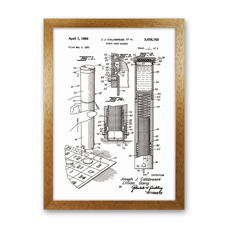 Bingo Game Marker Patent Art Print by Jason Stanley Oak Grain