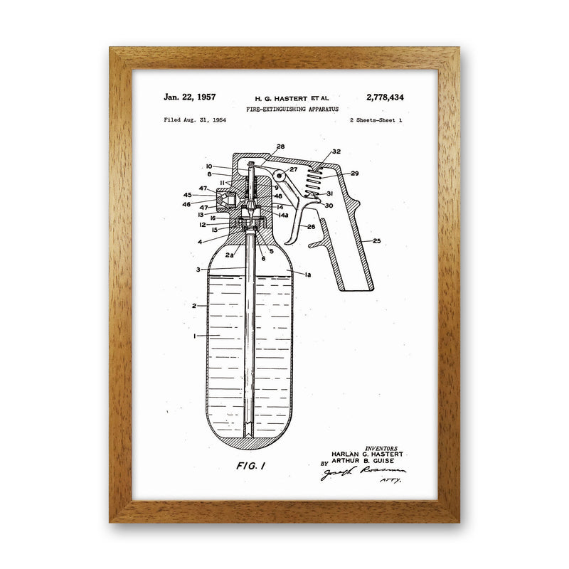Fire Extinguisher Patent Art Print by Jason Stanley Oak Grain