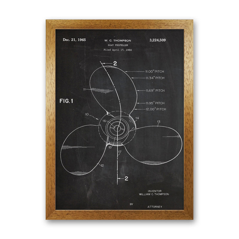 Boat Propeller Patent Art Print by Jason Stanley Oak Grain