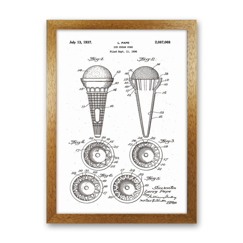 Ice Cream Cone Patent Art Print by Jason Stanley Oak Grain