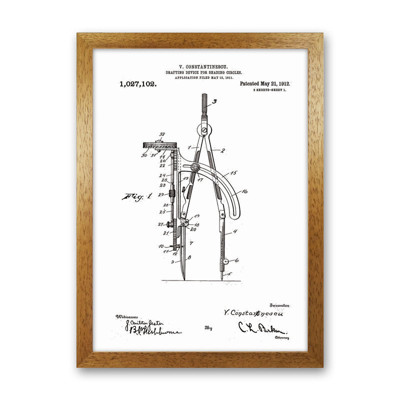 Drafting Device Patent Art Print by Jason Stanley Oak Grain